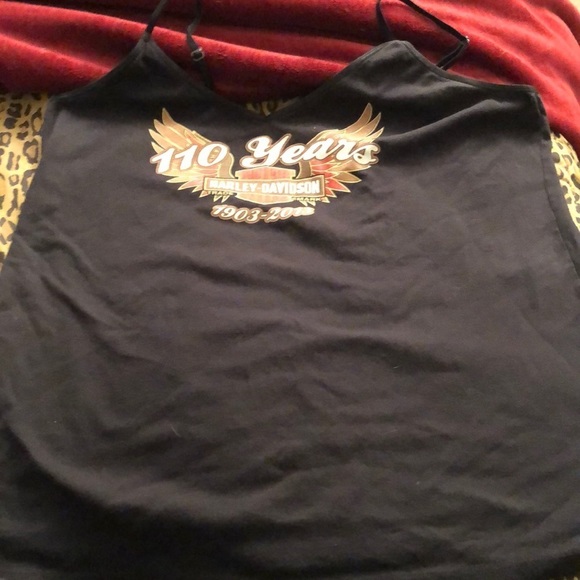 Harley Davidson size 1X black 110th anniversary camisole adjustable straps - Picture 1 of 11